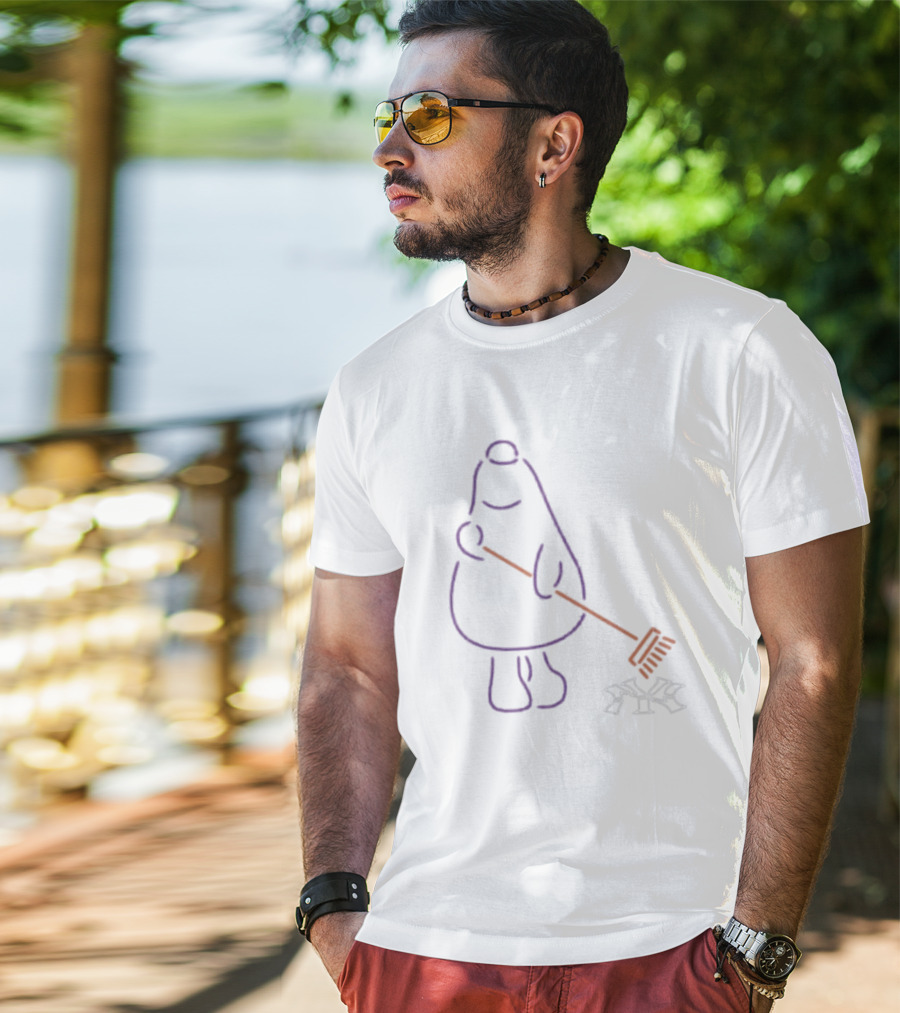 Purple Neon Mascot Sweeping New York Yankees Logo Lfgm T-Shirt