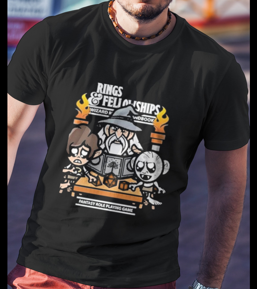 Rings And Fellowships Wizard Magic Handbook Fantasy Role Playing Game T-Shirt