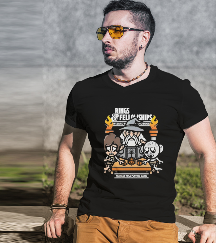 Rings And Fellowships Wizard Magic Handbook Fantasy Role Playing Game T-Shirt