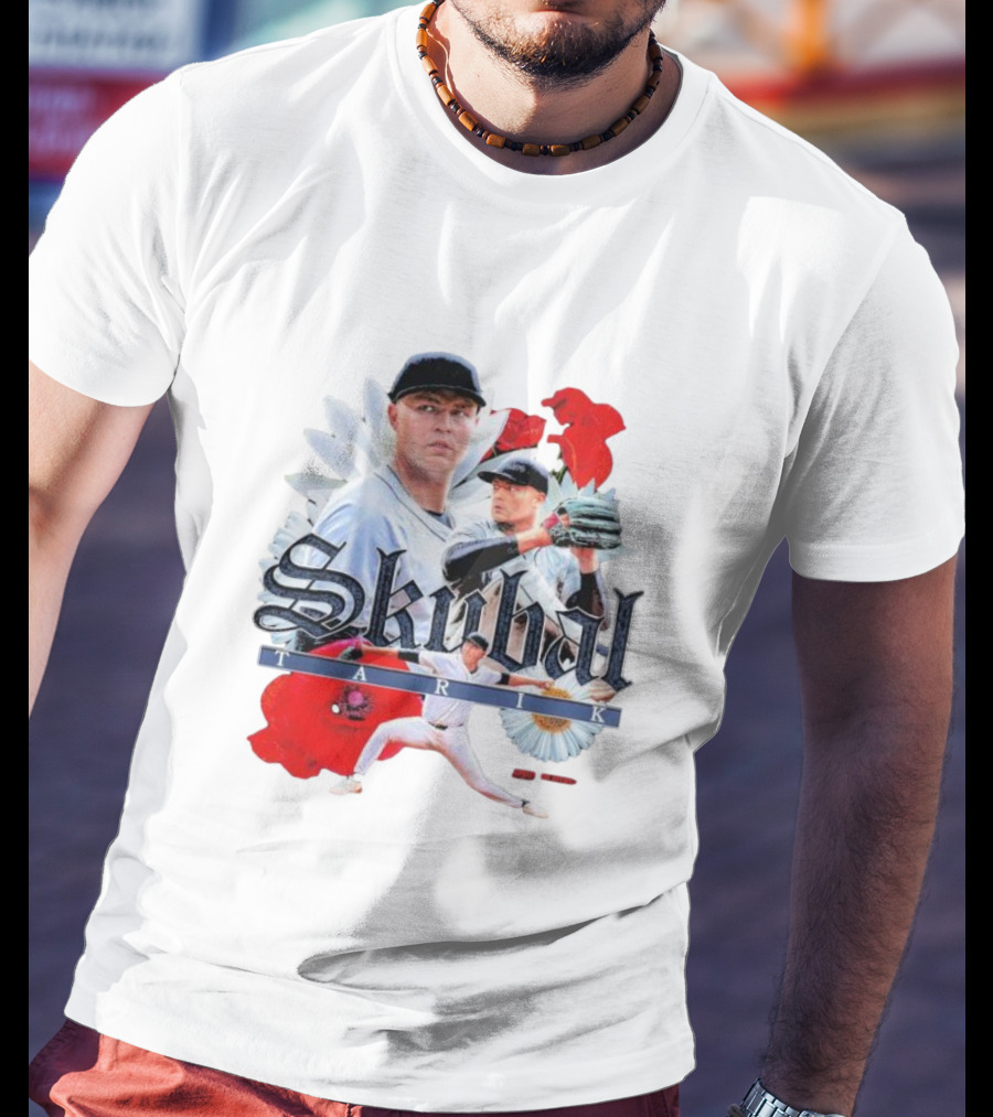 Skubal Tarik Baseball Player Floral Collage T-Shirt