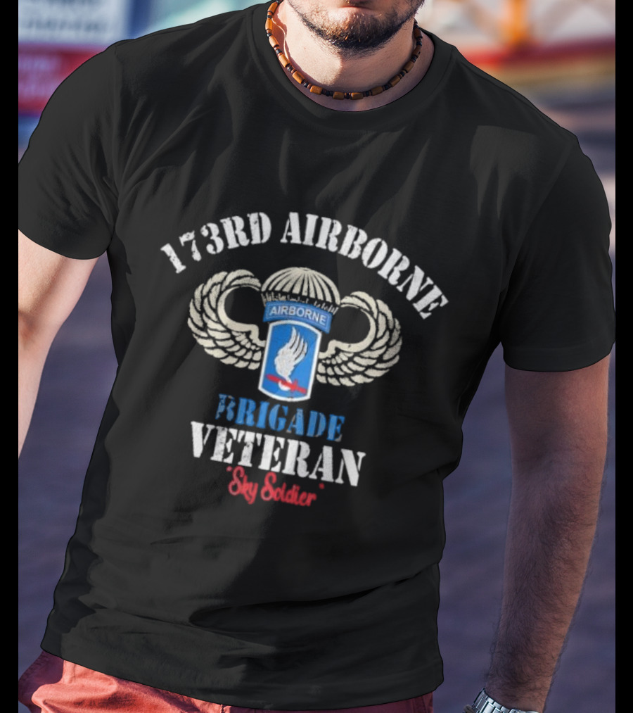 173rd Airborne Brigade Veteran Sky Soldier Wing Insignia T-Shirt