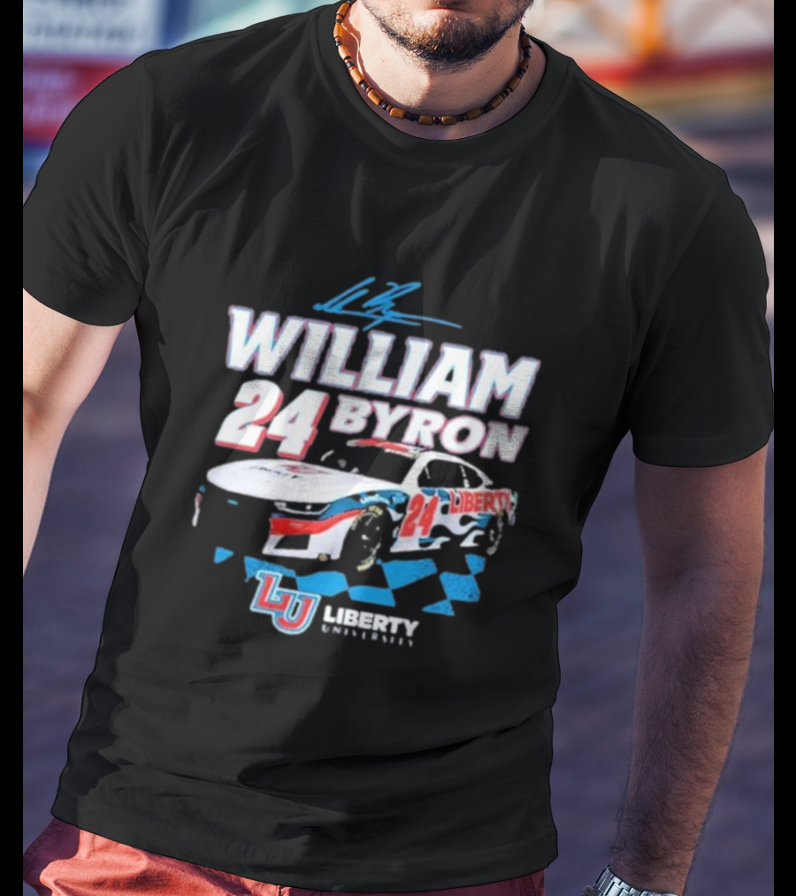 William Byron 24 Liberty University Race Car LU Signature T-Shirt