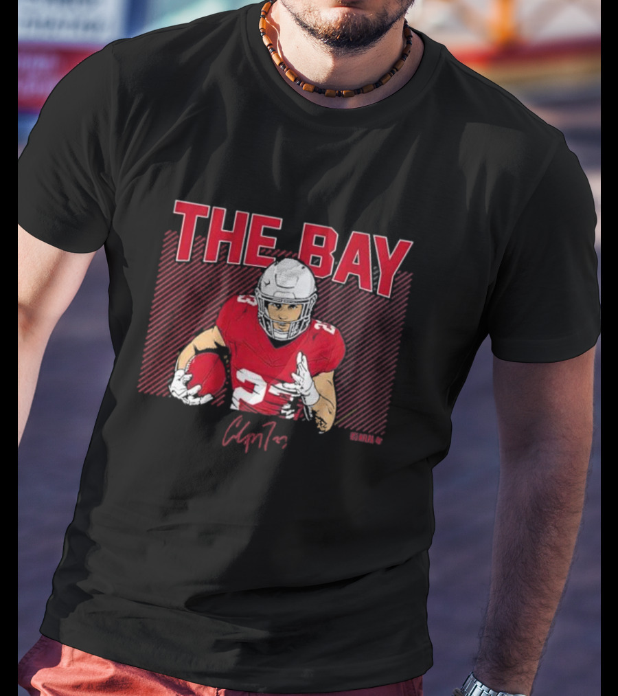 THE BAY Christian McCaffrey Red Football T-Shirt