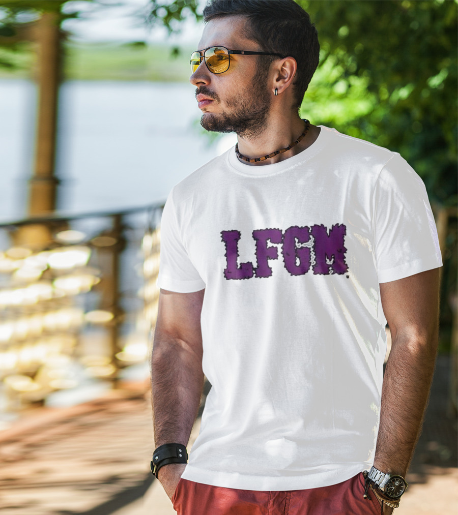 Fuzzy LFGM Purple Text T-Shirt