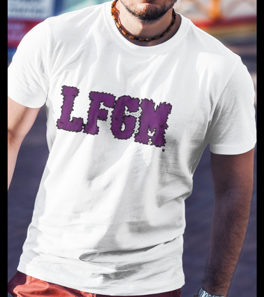 Fuzzy LFGM Purple Text T-Shirt
