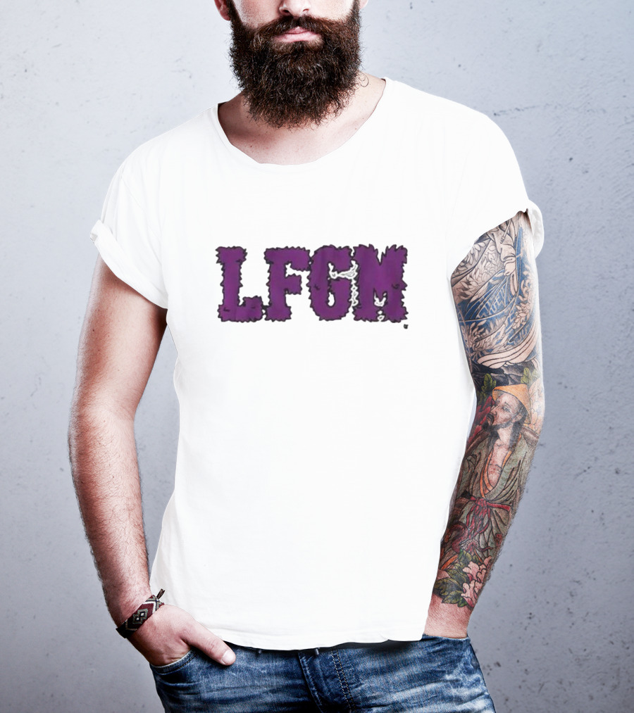 Fuzzy LFGM Purple Text T-Shirt