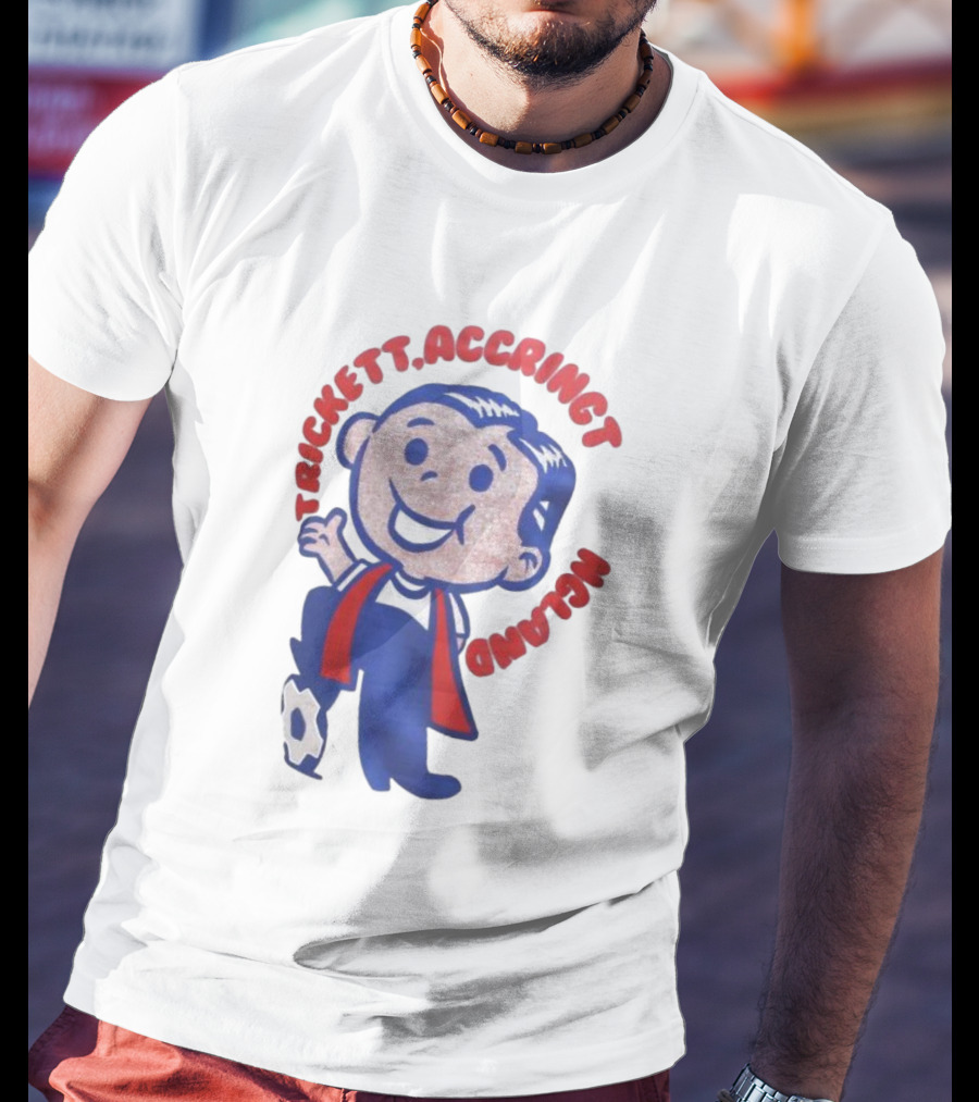 Trickett Accrington England Soccer Boy Cartoon Character T-Shirt