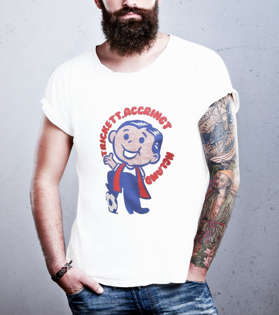 Trickett Accrington England Soccer Boy Cartoon Character T-Shirt