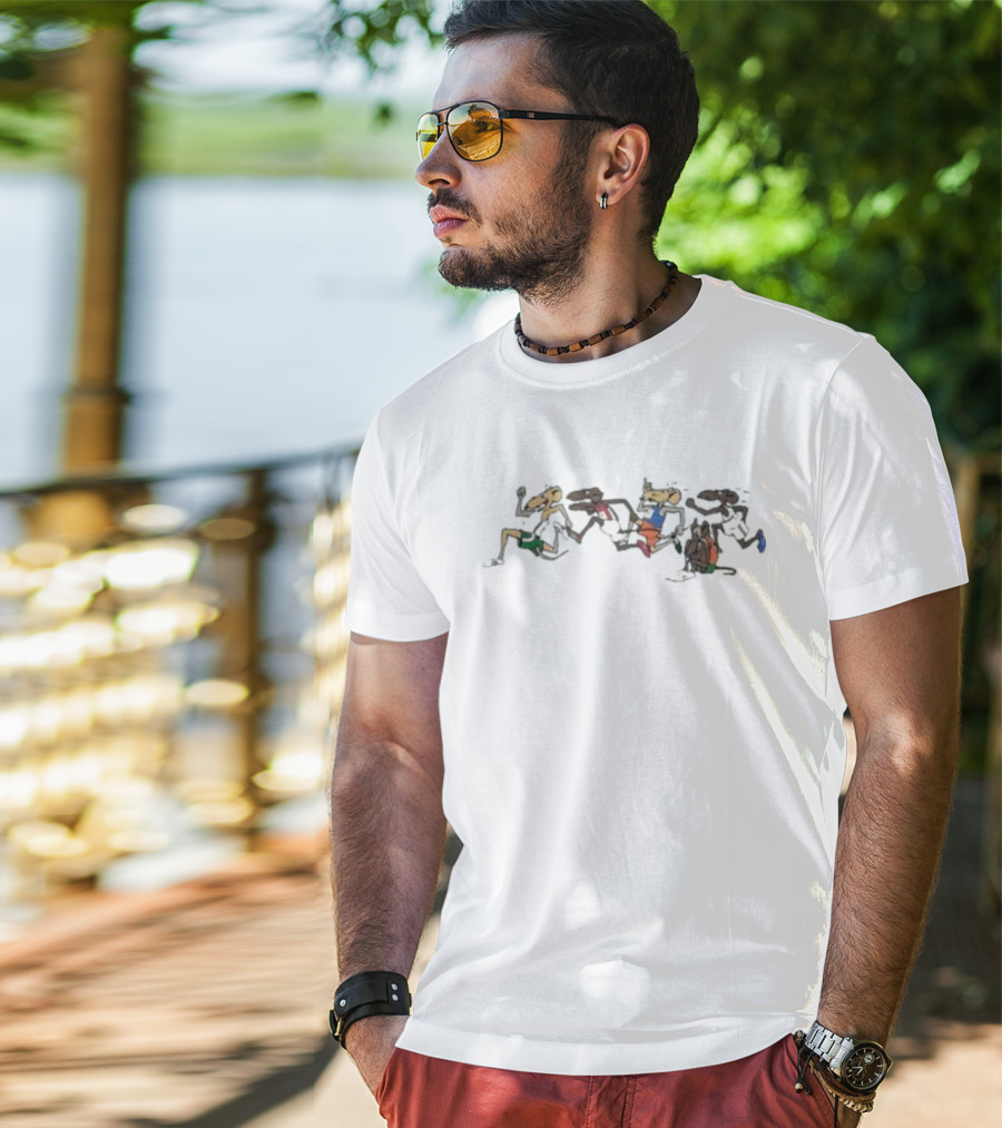 Rat Race Hawaii 70s Vintage Runner Cartoon Characters T-Shirt