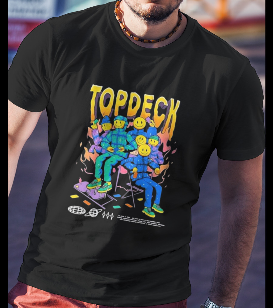 TOPDECK Smiley Squad Vibrant Characters With Musical Vibes T-Shirt