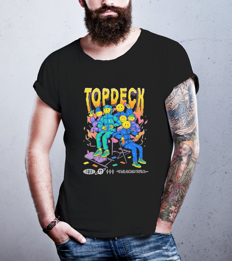 TOPDECK Smiley Squad Vibrant Characters With Musical Vibes T-Shirt