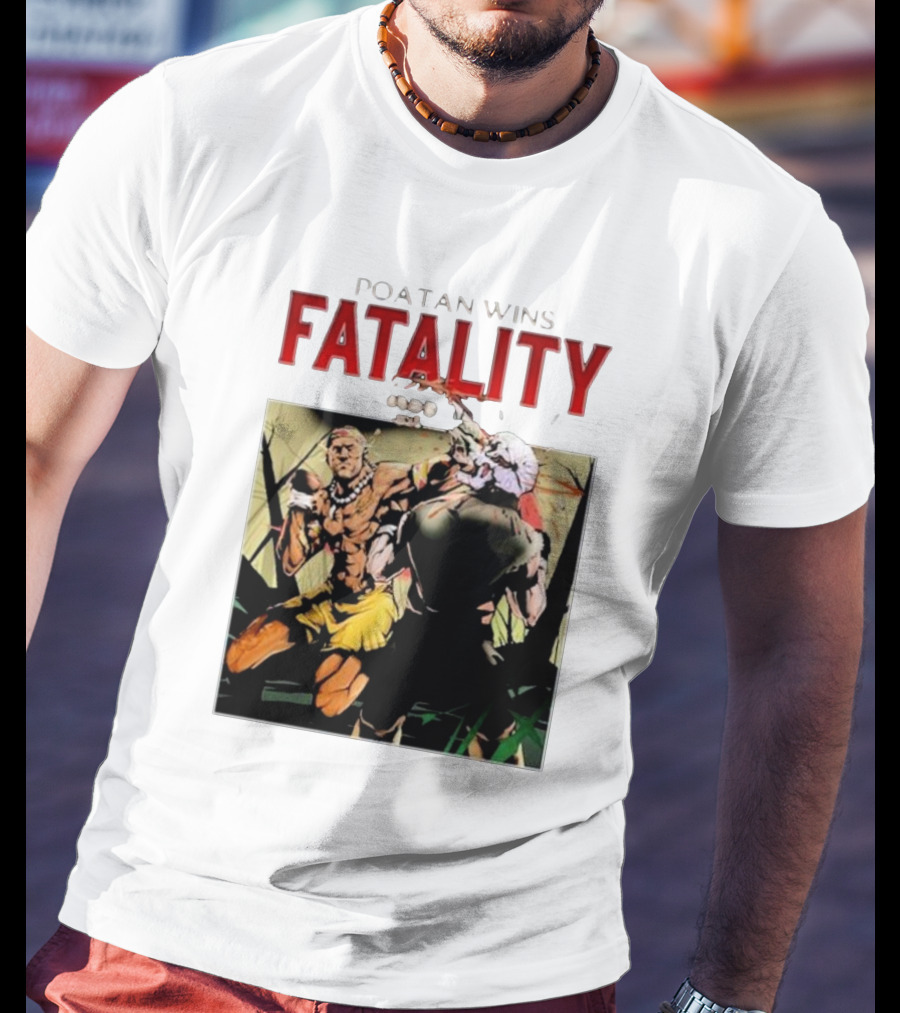 Poatan Wins Fatality Comic Style Fight Scene T-Shirt