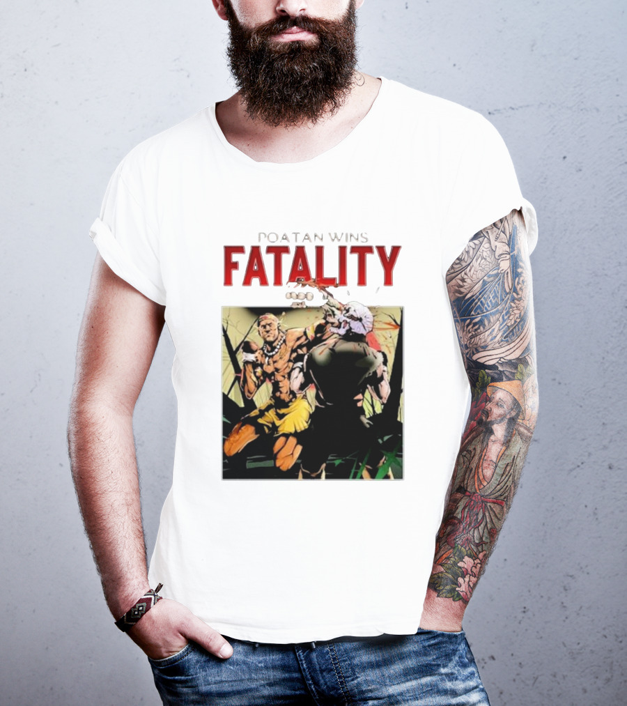 Poatan Wins Fatality Comic Style Fight Scene T-Shirt