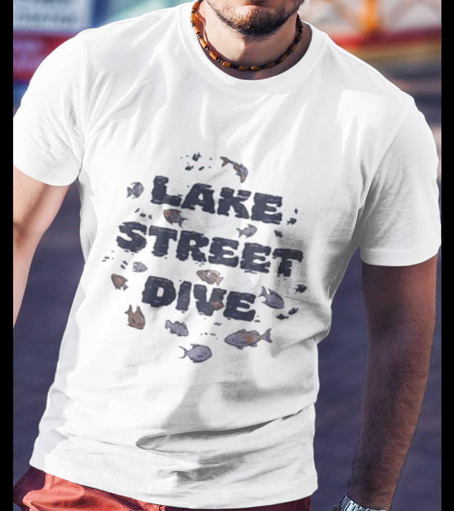 Lake Street Dive Fish Surrounding Text T-Shirt