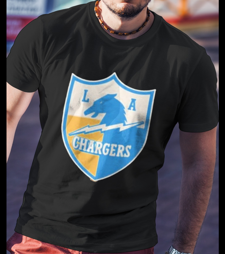 Los Angeles Chargers 1961 Vintage Logo Shield With Horse And Bolt T-Shirt