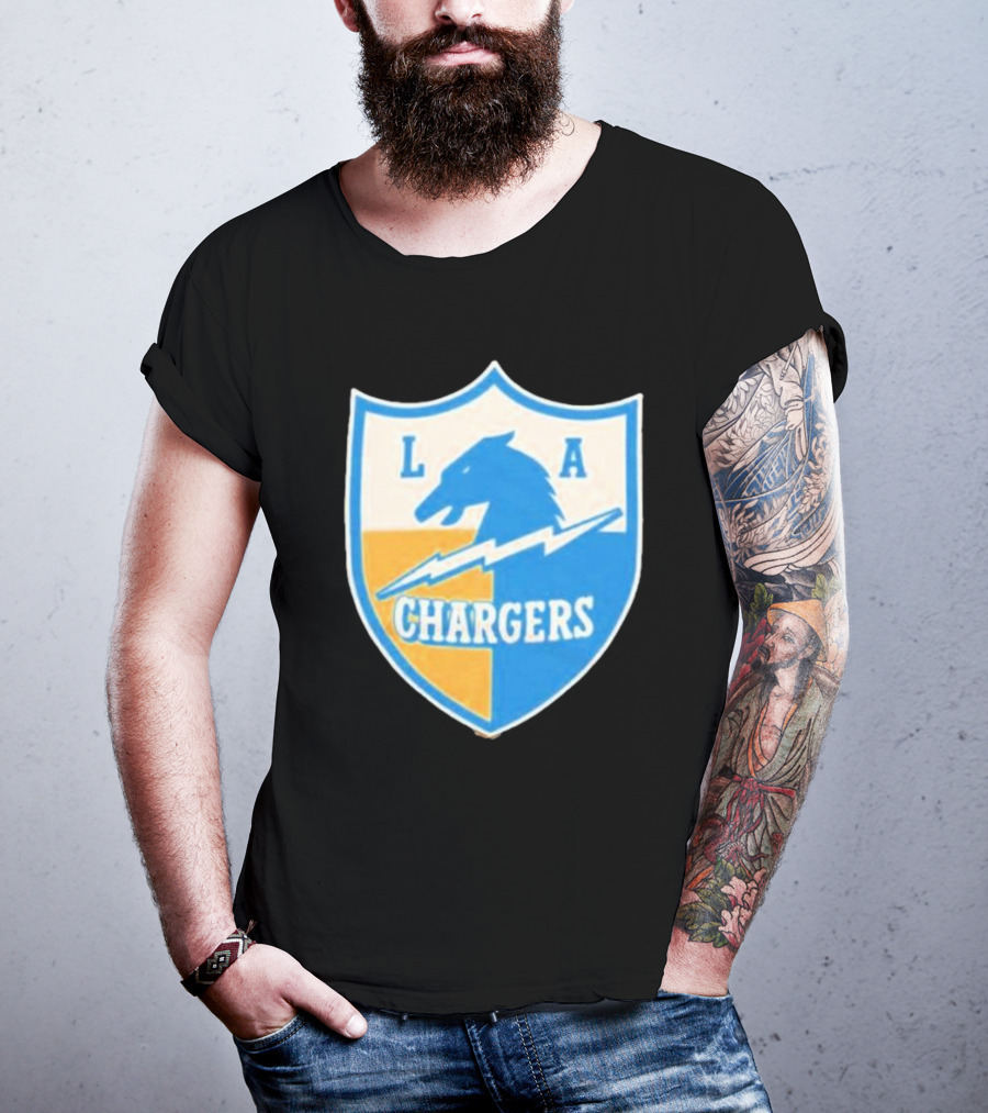 Los Angeles Chargers 1961 Vintage Logo Shield With Horse And Bolt T-Shirt