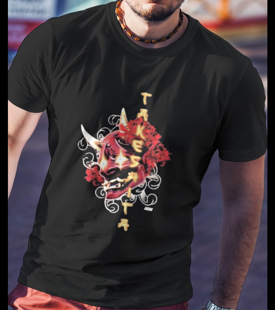 Takeshita Demon Oni Mask Floral ABM T-Shirt