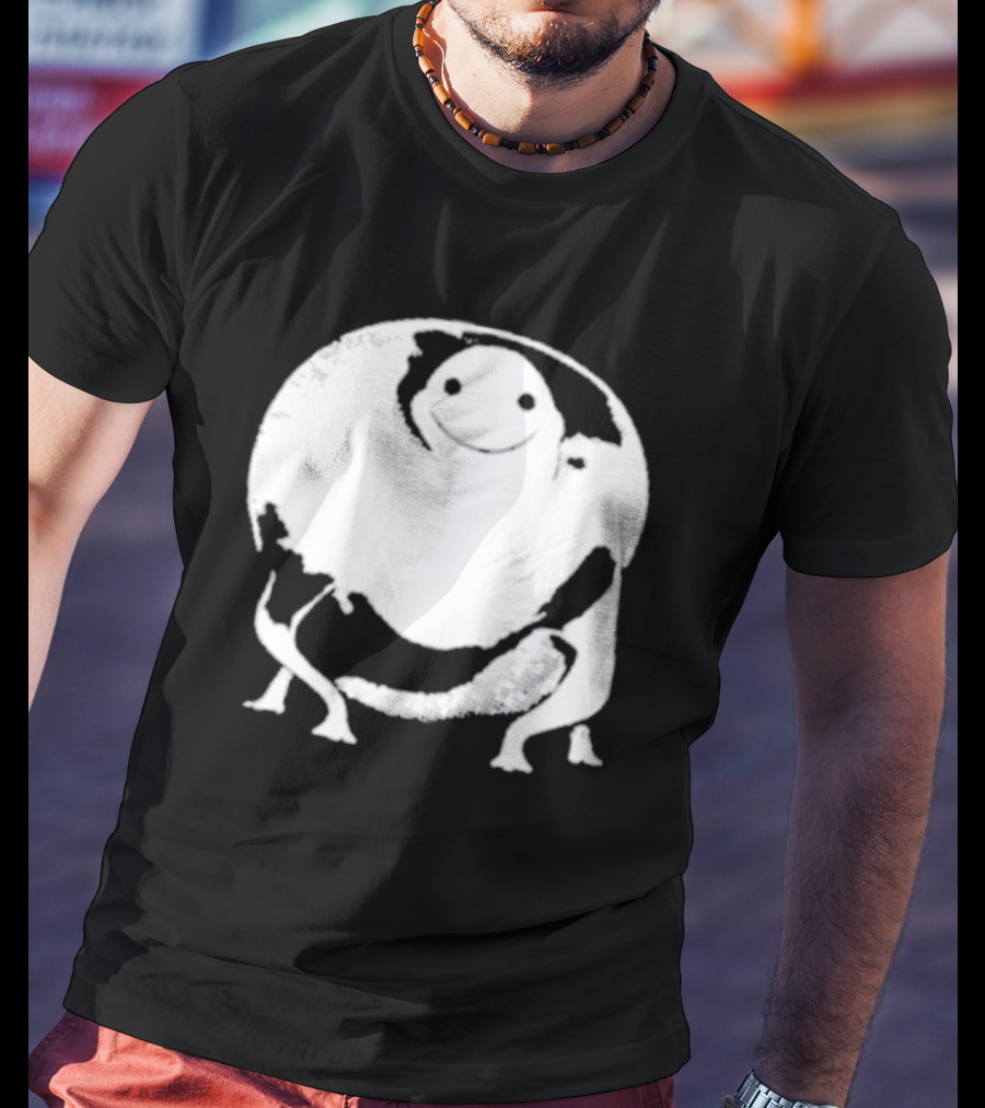 Marble City Pizza Cow Happy Black And White Smiling Cow T-Shirt