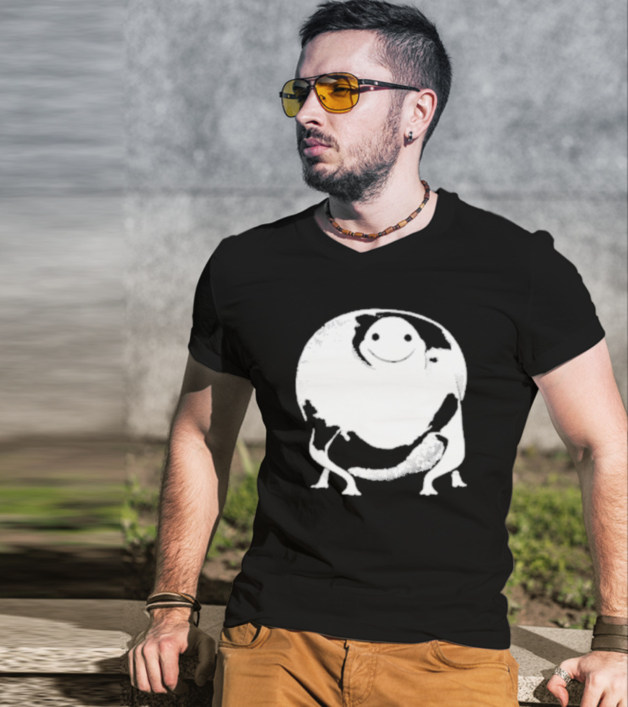 Marble City Pizza Cow Happy Black And White Smiling Cow T-Shirt