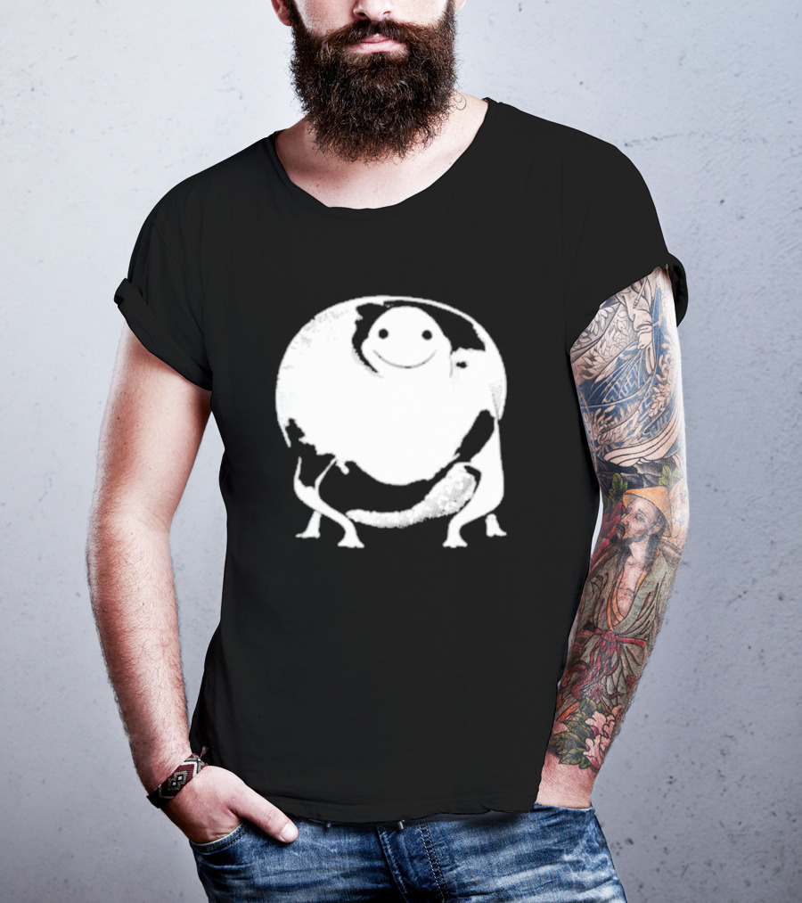 Marble City Pizza Cow Happy Black And White Smiling Cow T-Shirt