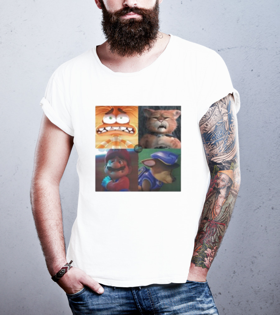 Panic Attack Anxiety Inside Out Puss In Boots Mario Paw Patrol Quartet T-Shirt