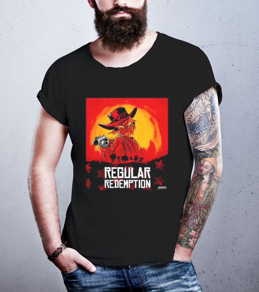 Regular Redemption Cartoon Cowboy Western Gunman T-Shirt