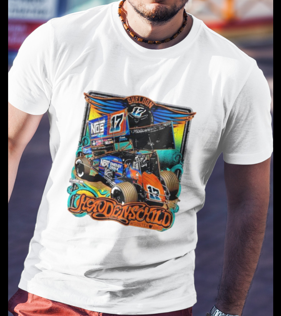 Sheldon Haudenschild NOS Energy Drink 17 Wooster Ohio Classic Ink Racing T-Shirt