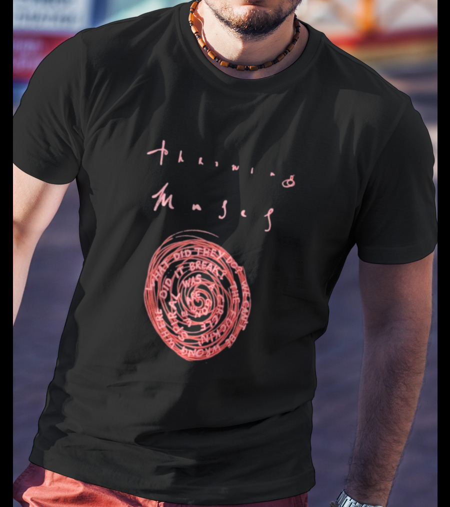 Throwing Muses Snailhead Spiral Text Fluorescent Screen Printed T-Shirt