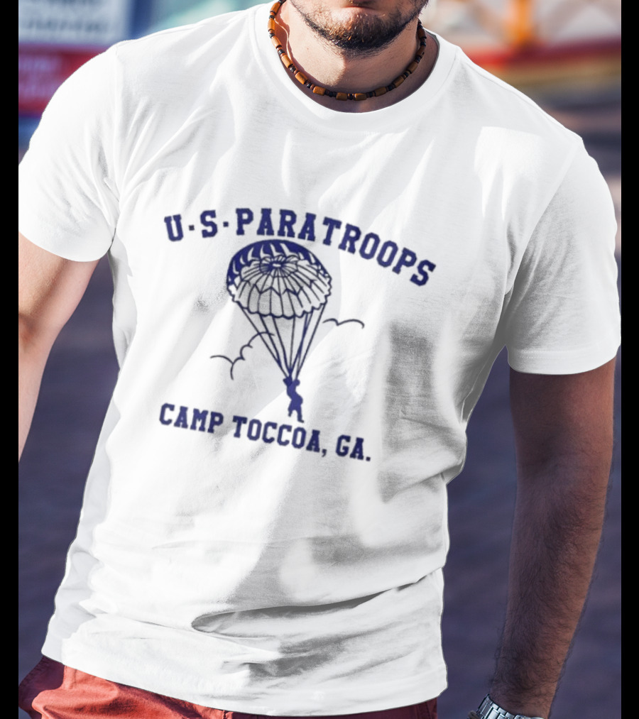 U S Paratroops Camp Toccoa Ga Parachute Iconic T-Shirt