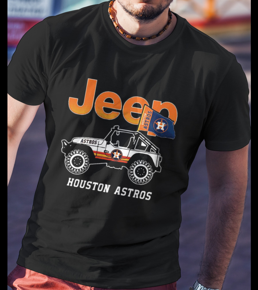 Jeep Astros Houston Astros Baseball Flag Wrangler T-Shirt