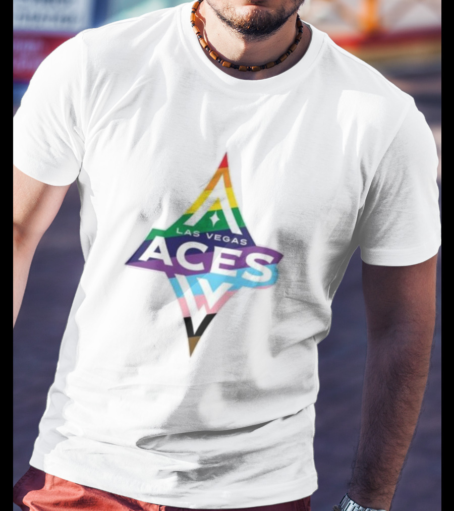 Las Vegas Aces Pride Rainbow Logo T-Shirt