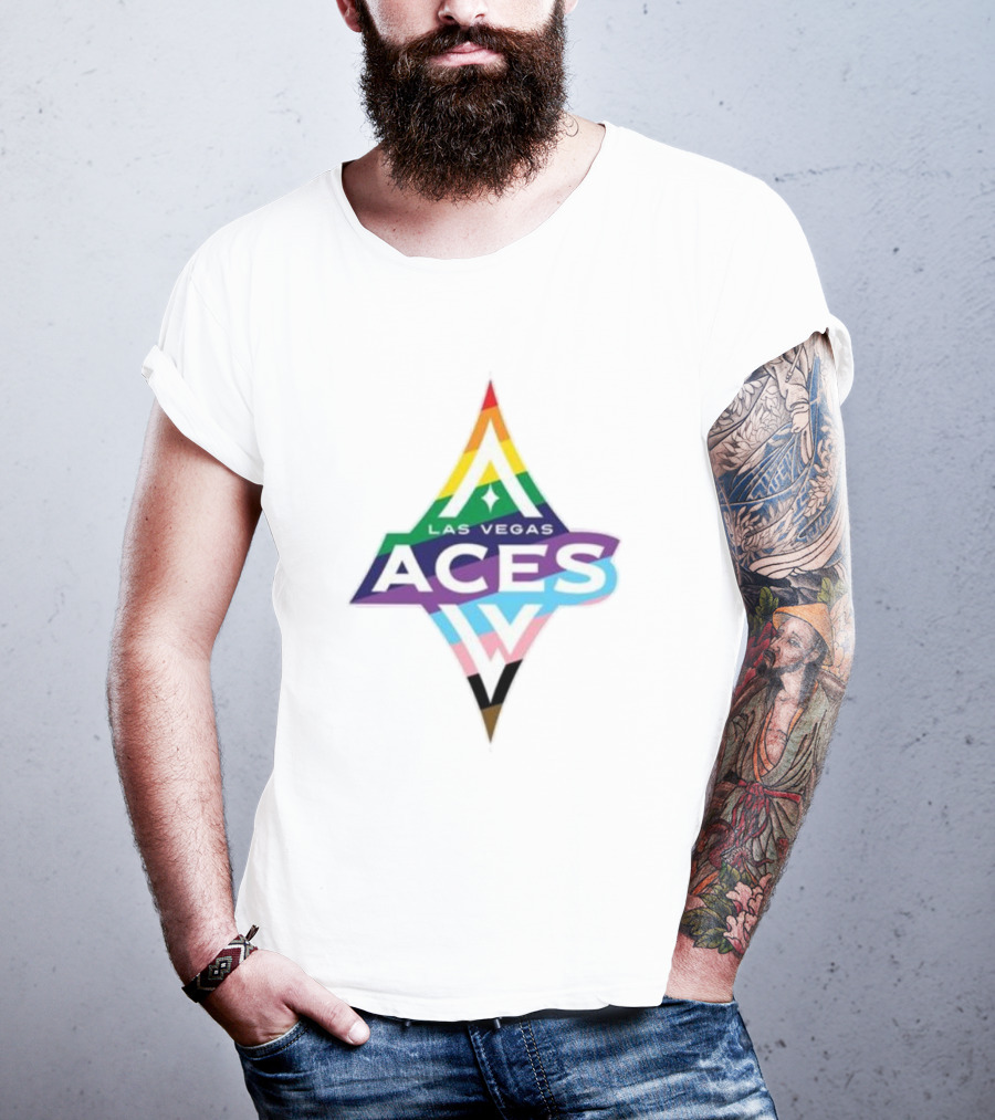 Las Vegas Aces Pride Rainbow Logo T-Shirt