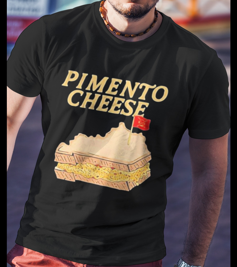 Pimento Cheese Sandwich With Kentucky Shape And Flag T-Shirt