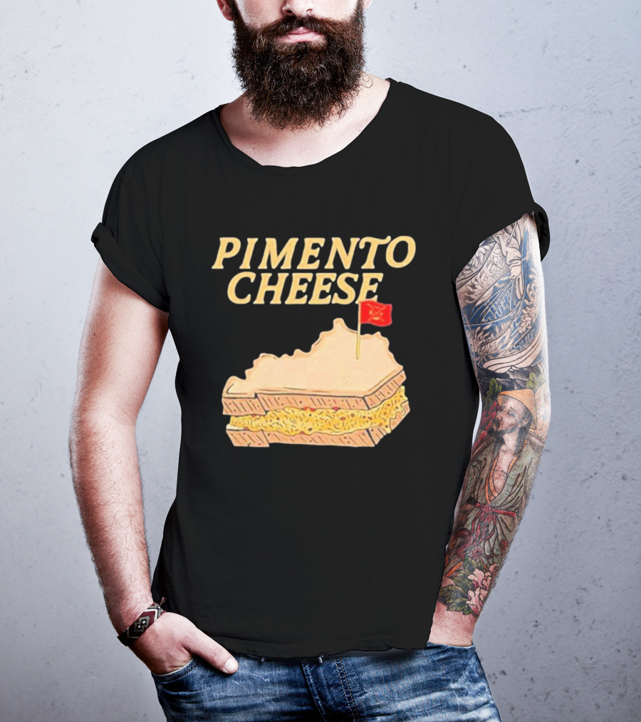 Pimento Cheese Sandwich With Kentucky Shape And Flag T-Shirt