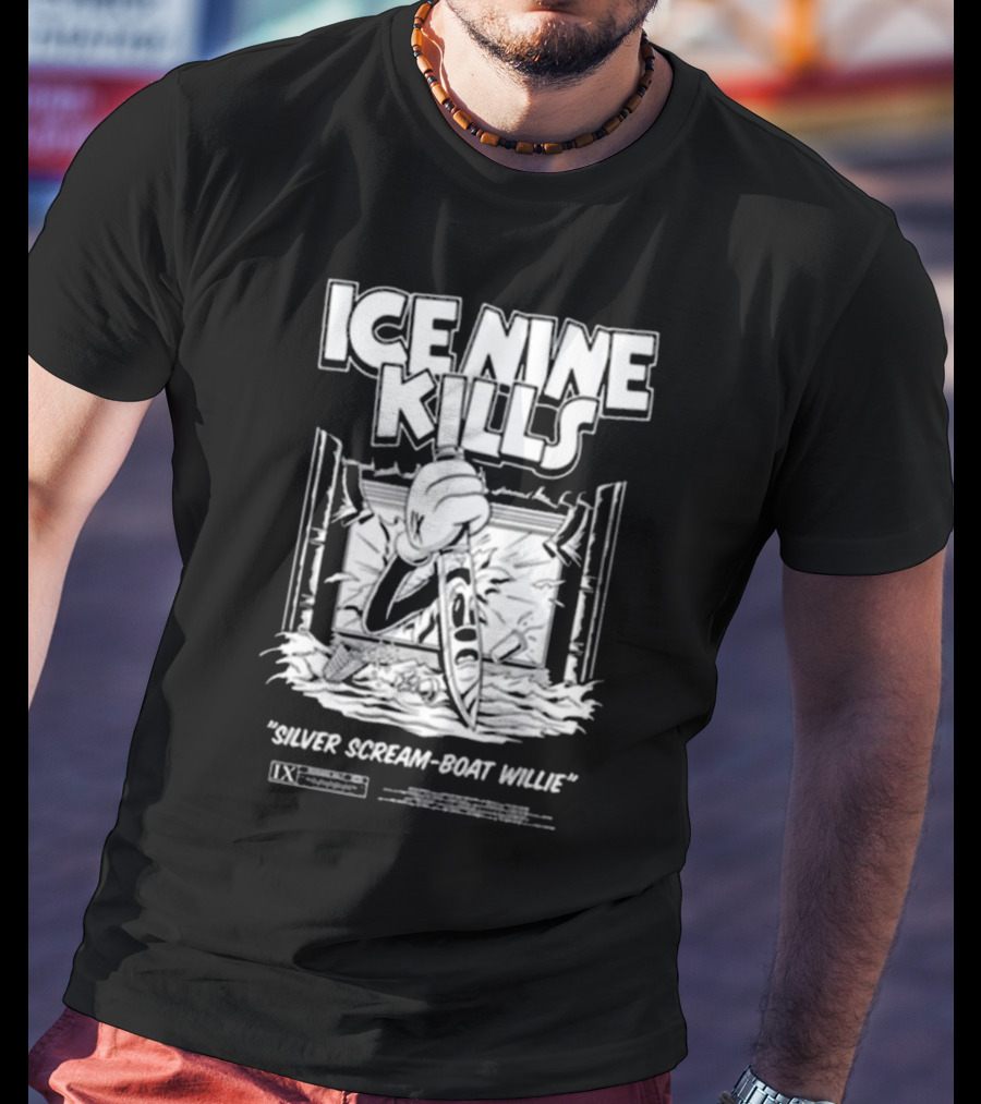 ICE NINE KILLS Silver Scream-Boat Willie IX Merchandise T-Shirt