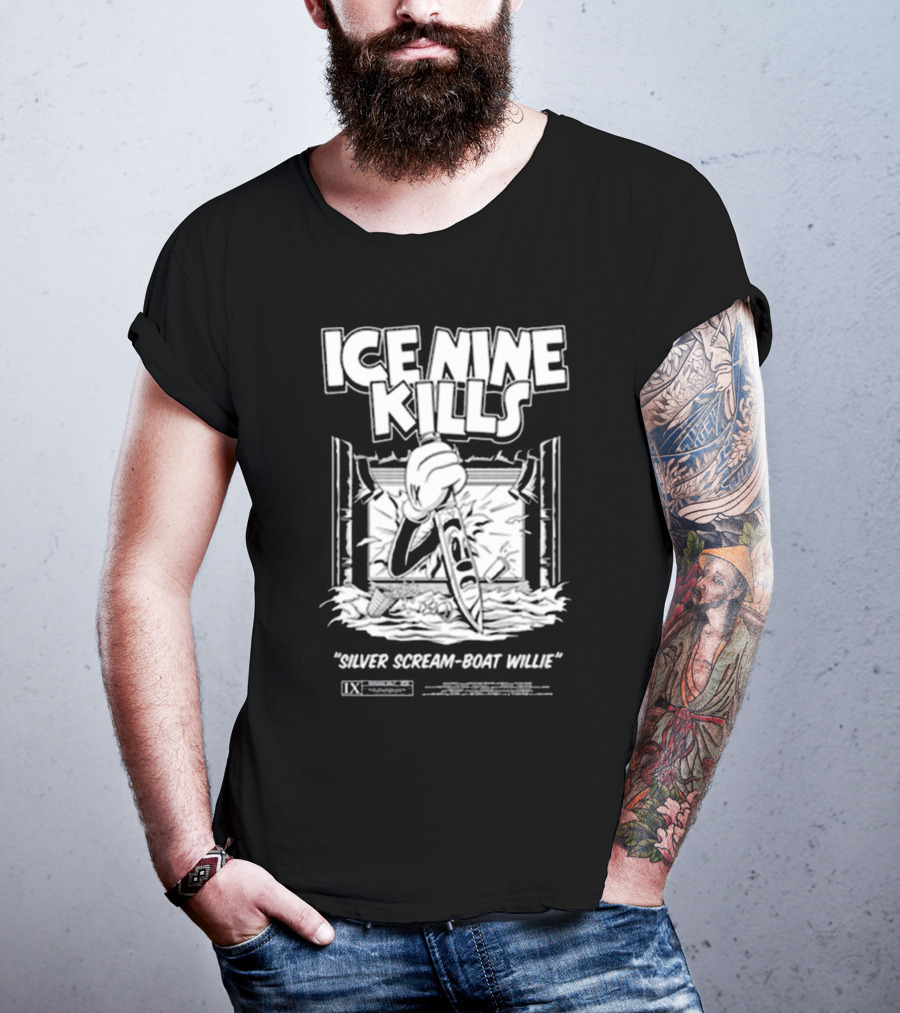 ICE NINE KILLS Silver Scream-Boat Willie IX Merchandise T-Shirt