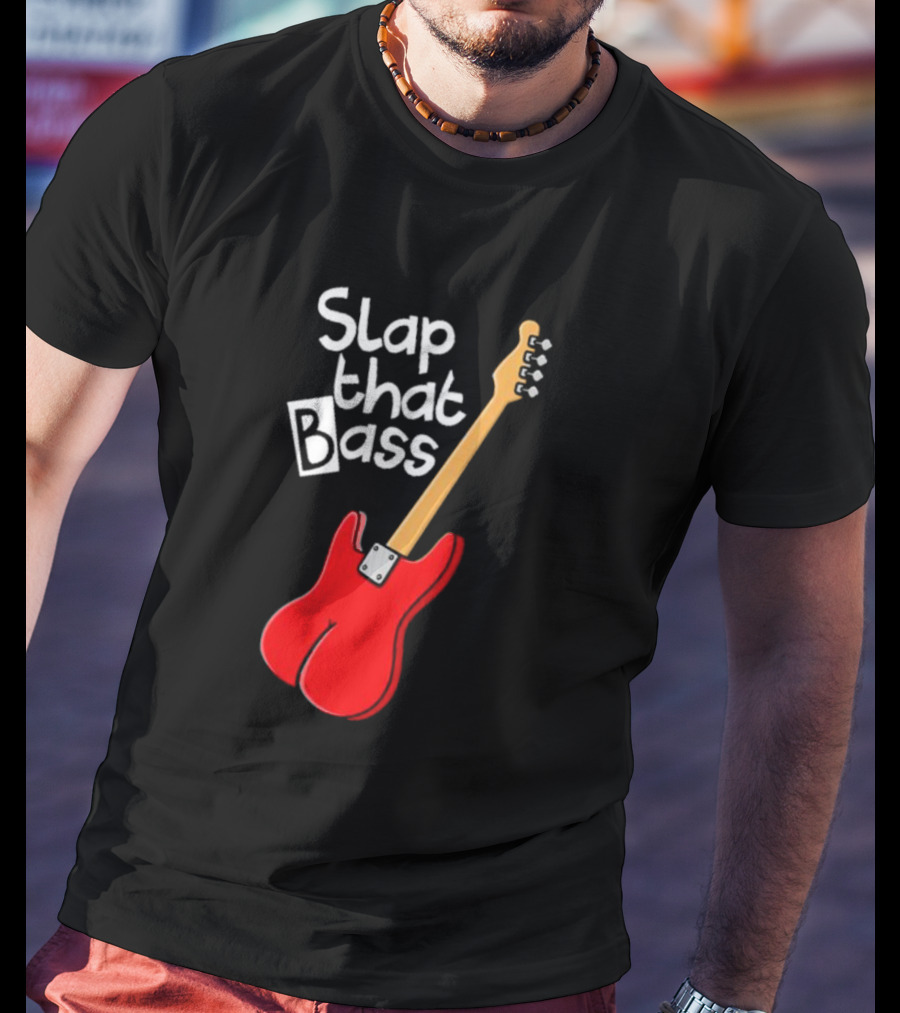 Slap That Bass Red Electric Guitar T-Shirt