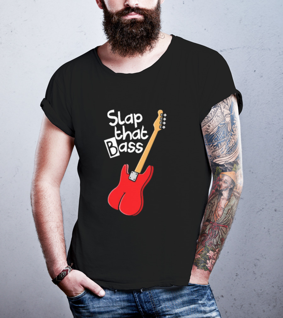 Slap That Bass Red Electric Guitar T-Shirt