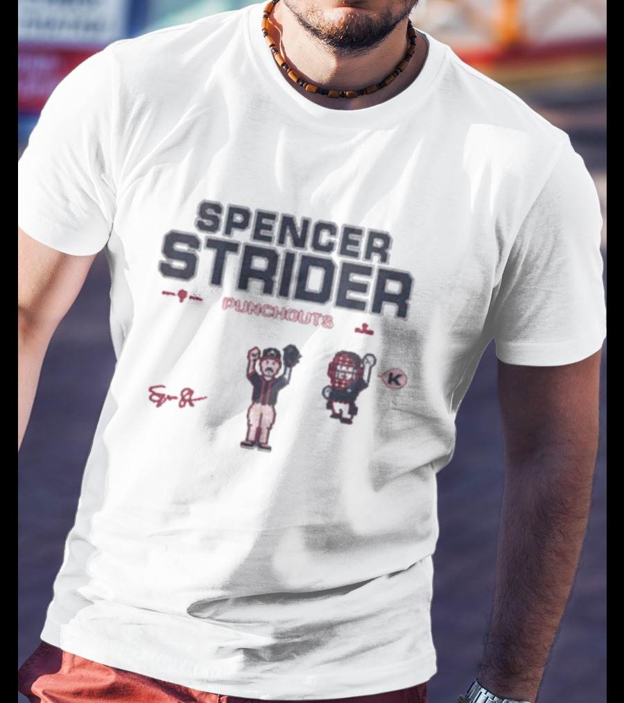 Spencer Strider Punchouts K Baseball Celebration 8-Bit T-Shirt