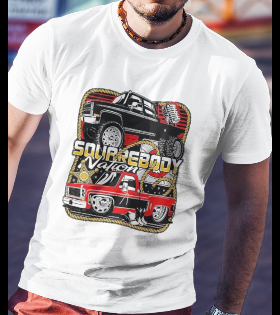 Squarebody Nation Pick Up Trucks And Cowboys Icons T-Shirt