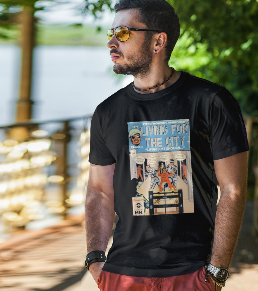 1973 Stevie Wonder's Innervision Living For The City Track 3 Comic T-Shirt
