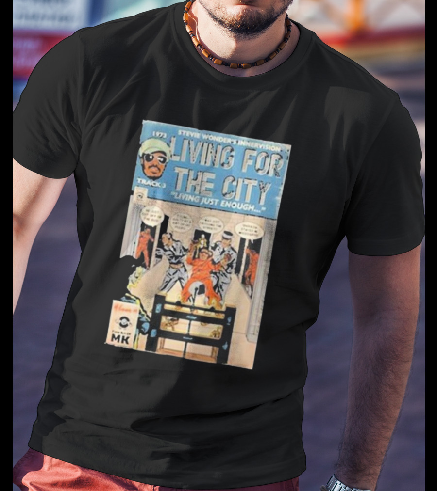 1973 Stevie Wonder's Innervision Living For The City Track 3 Comic T-Shirt