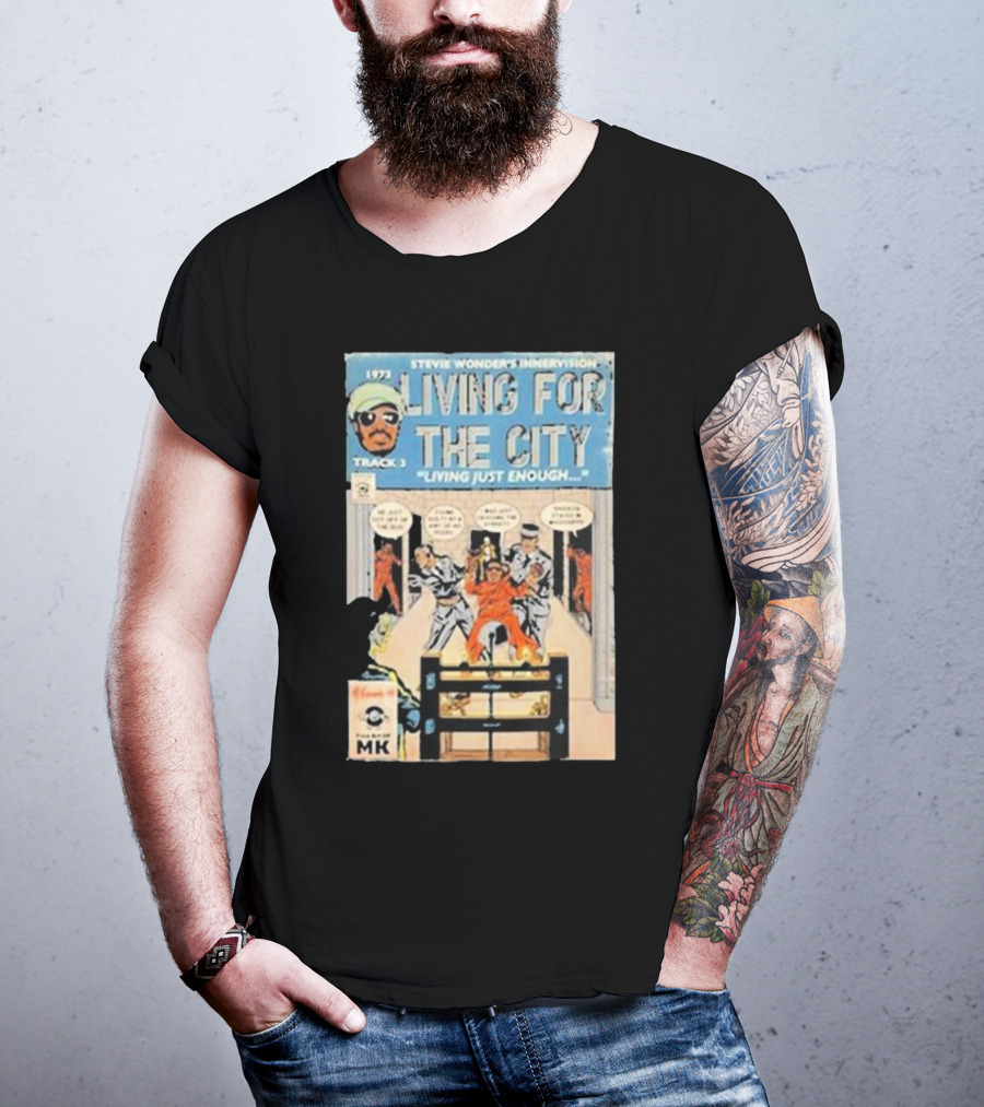1973 Stevie Wonder's Innervision Living For The City Track 3 Comic T-Shirt