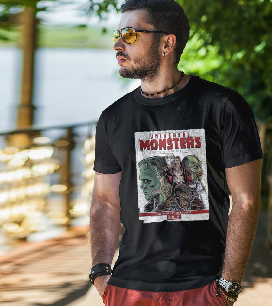 Universal Monsters Illustrated By Alan Robert Coloring Book T-Shirt