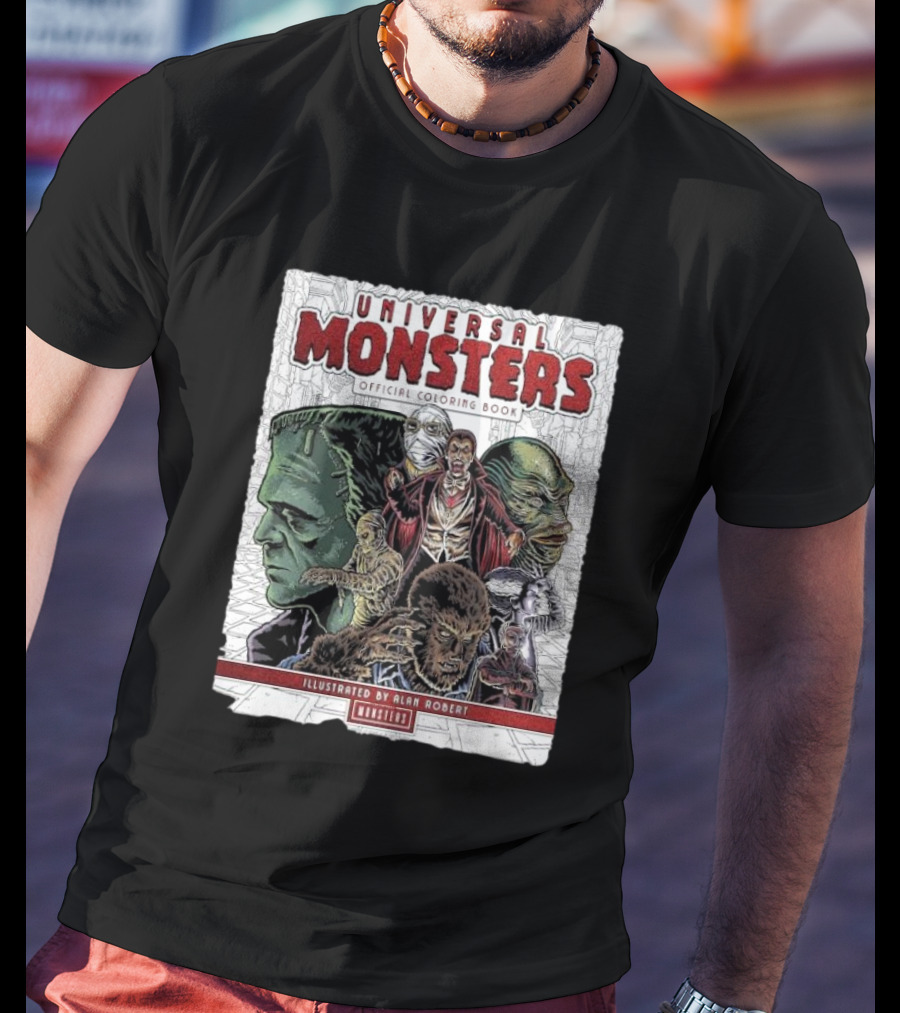 Universal Monsters Illustrated By Alan Robert Coloring Book T-Shirt