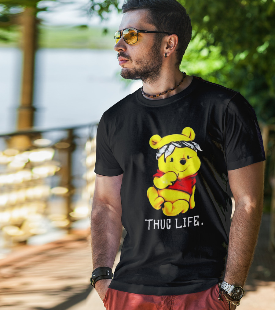Rare Winnie The Pooh Thug Life Bandana T-Shirt