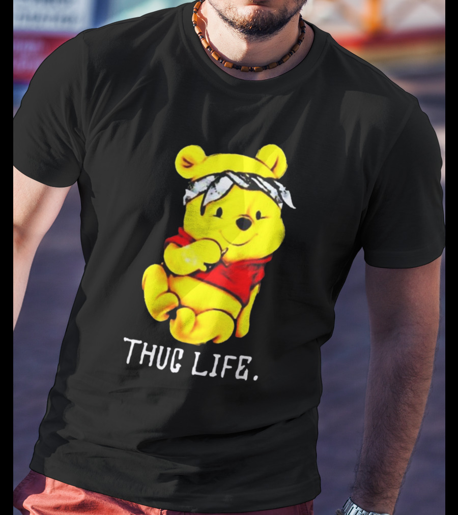 Rare Winnie The Pooh Thug Life Bandana T-Shirt