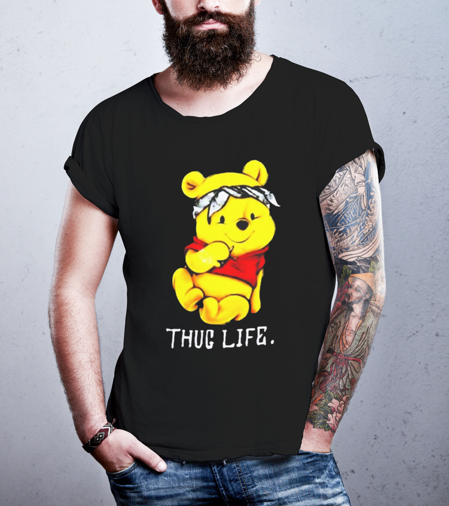 Rare Winnie The Pooh Thug Life Bandana T-Shirt