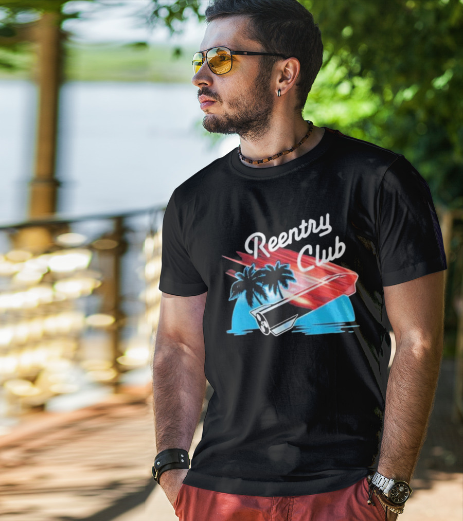 Reentry Club NFS Palm Tree Retro Space Capsule Vibrant T-Shirt