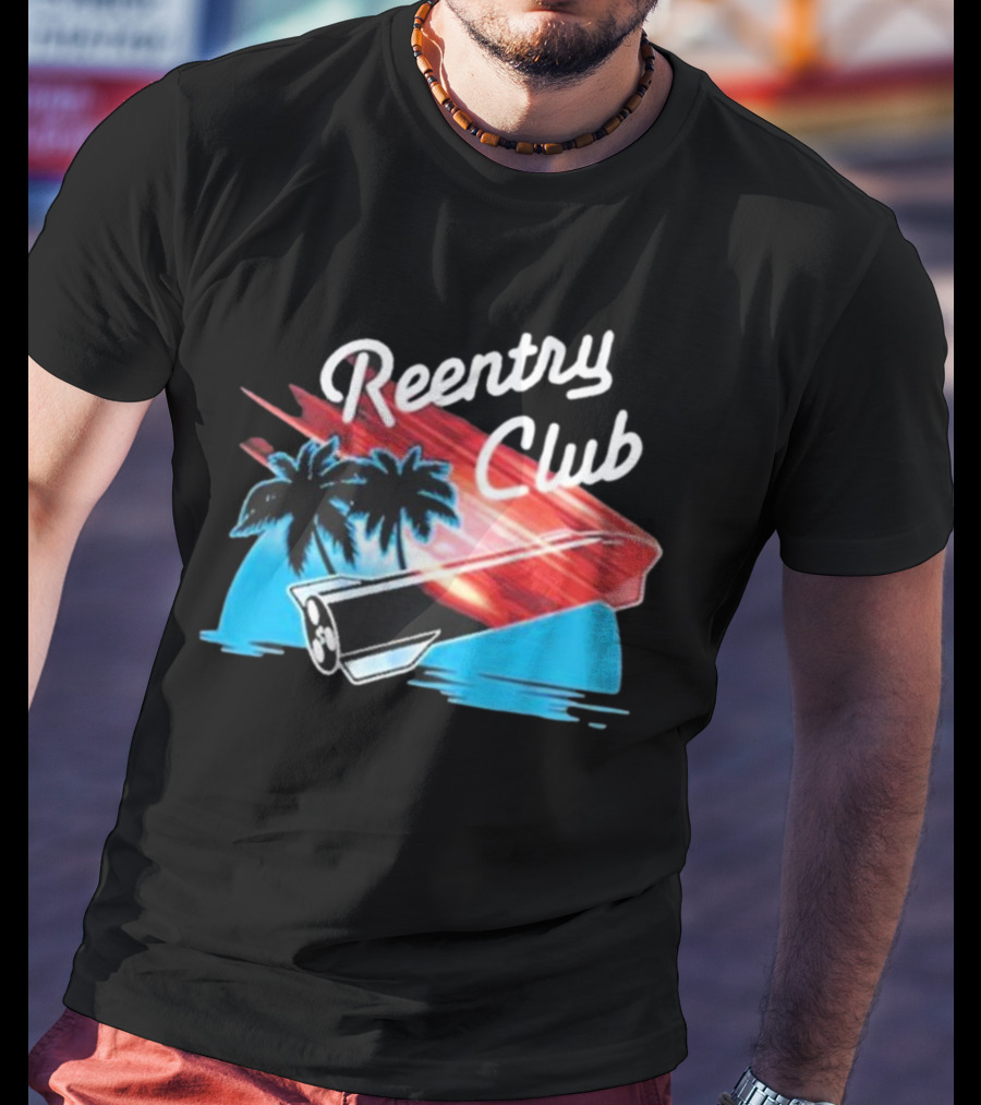 Reentry Club NFS Palm Tree Retro Space Capsule Vibrant T-Shirt